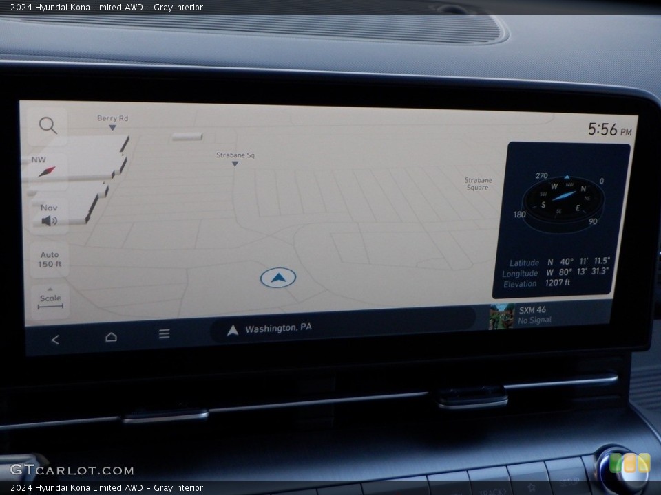 Gray Interior Navigation for the 2024 Hyundai Kona Limited AWD #146634625
