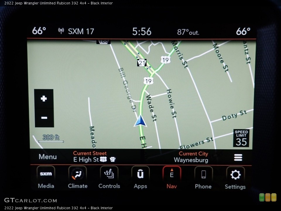 Black Interior Navigation for the 2022 Jeep Wrangler Unlimited Rubicon 392 4x4 #146635054