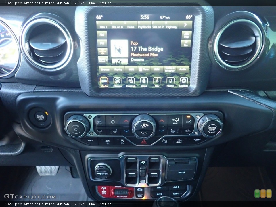 Black Interior Controls for the 2022 Jeep Wrangler Unlimited Rubicon 392 4x4 #146635150