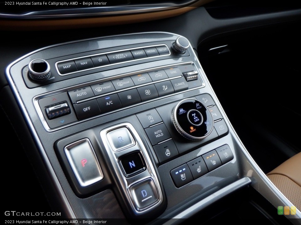 Beige Interior Controls for the 2023 Hyundai Santa Fe Calligraphy AWD #146635189