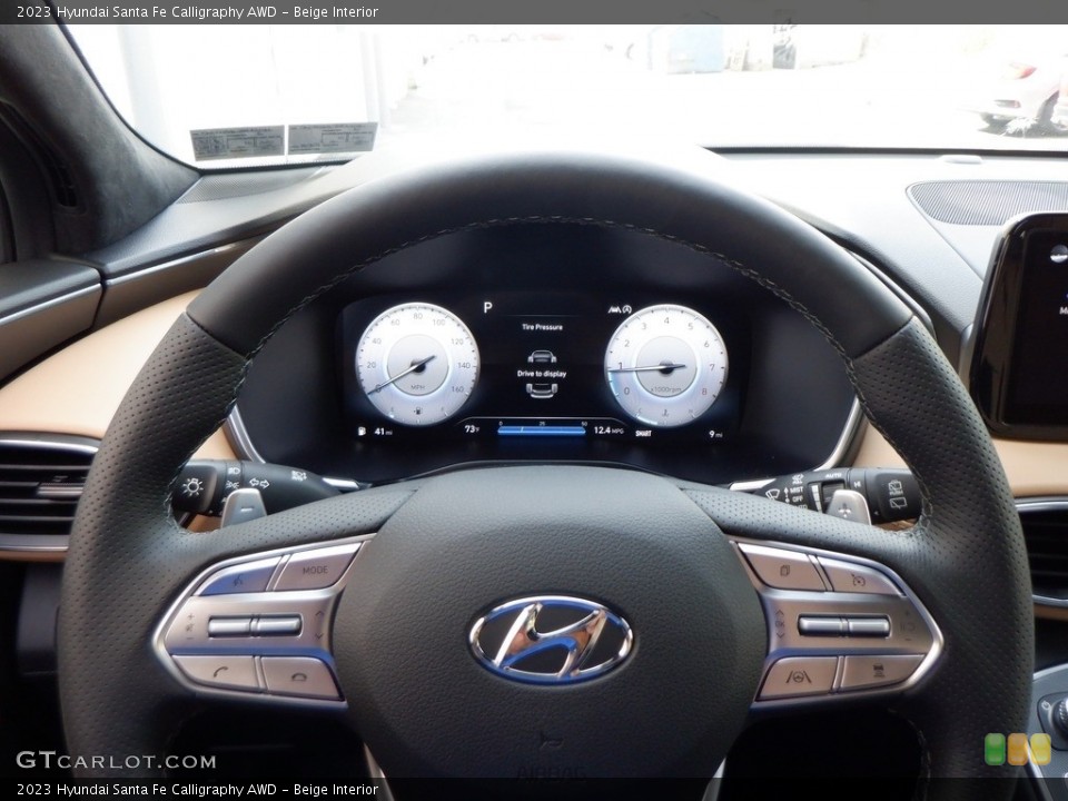 Beige Interior Steering Wheel for the 2023 Hyundai Santa Fe Calligraphy AWD #146635303