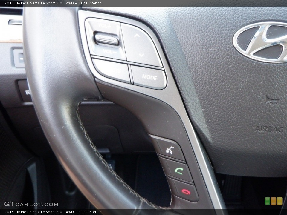 Beige Interior Steering Wheel for the 2015 Hyundai Santa Fe Sport 2.0T AWD #146635312