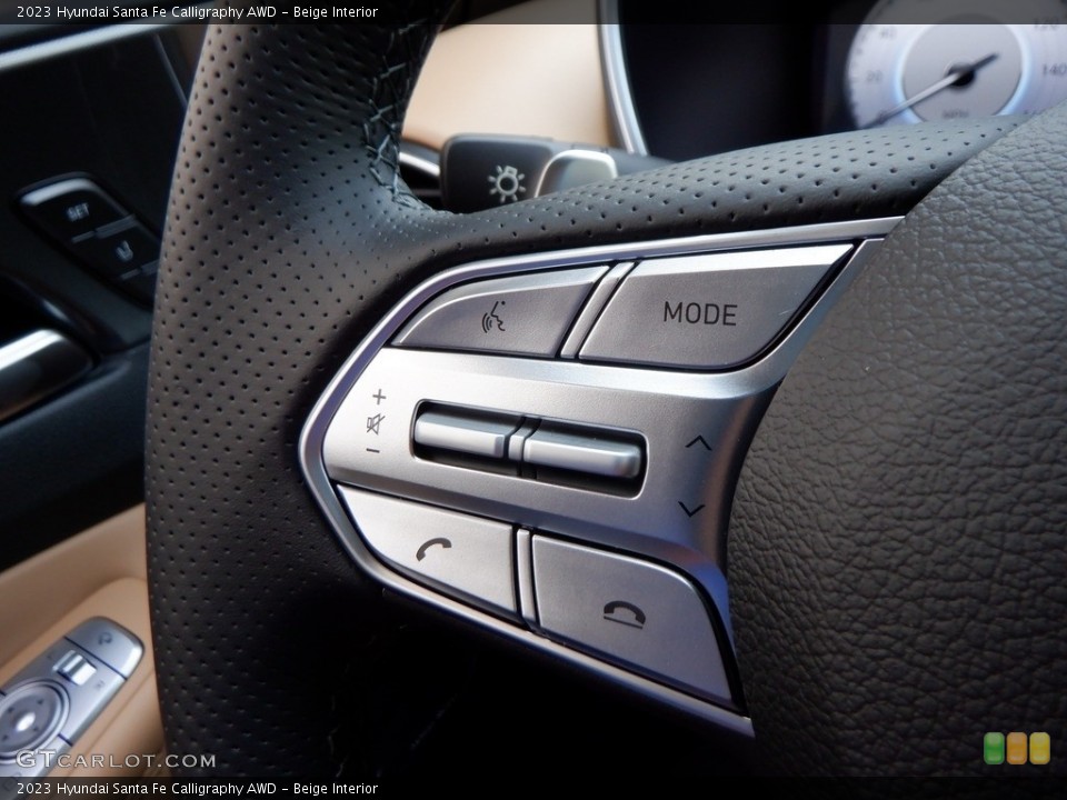 Beige Interior Steering Wheel for the 2023 Hyundai Santa Fe Calligraphy AWD #146635324