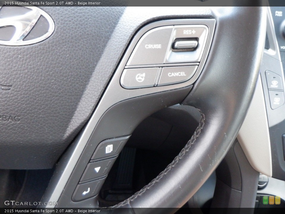 Beige Interior Steering Wheel for the 2015 Hyundai Santa Fe Sport 2.0T AWD #146635333