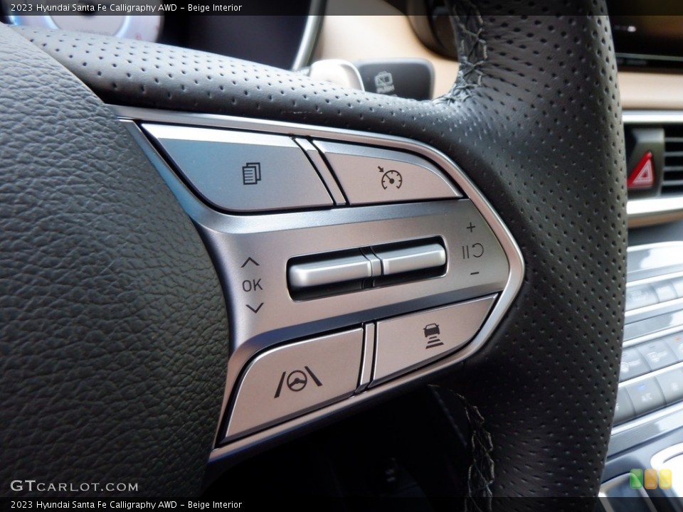 Beige Interior Steering Wheel for the 2023 Hyundai Santa Fe Calligraphy AWD #146635357
