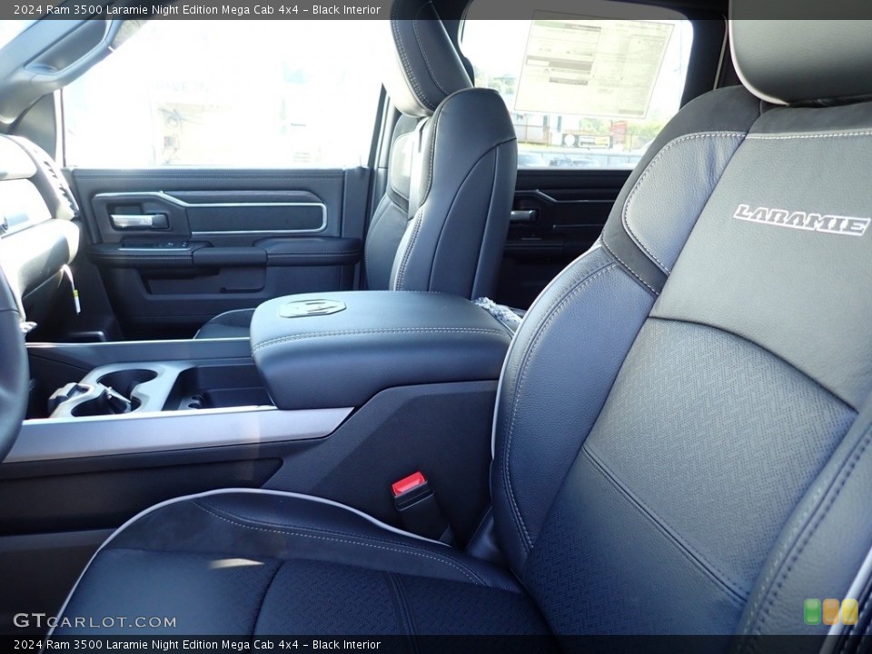 Black Interior Front Seat for the 2024 Ram 3500 Laramie Night Edition Mega Cab 4x4 #146636737