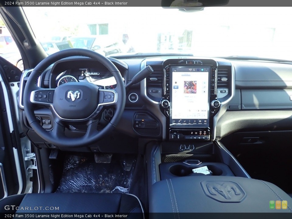 Black Interior Dashboard for the 2024 Ram 3500 Laramie Night Edition Mega Cab 4x4 #146636776