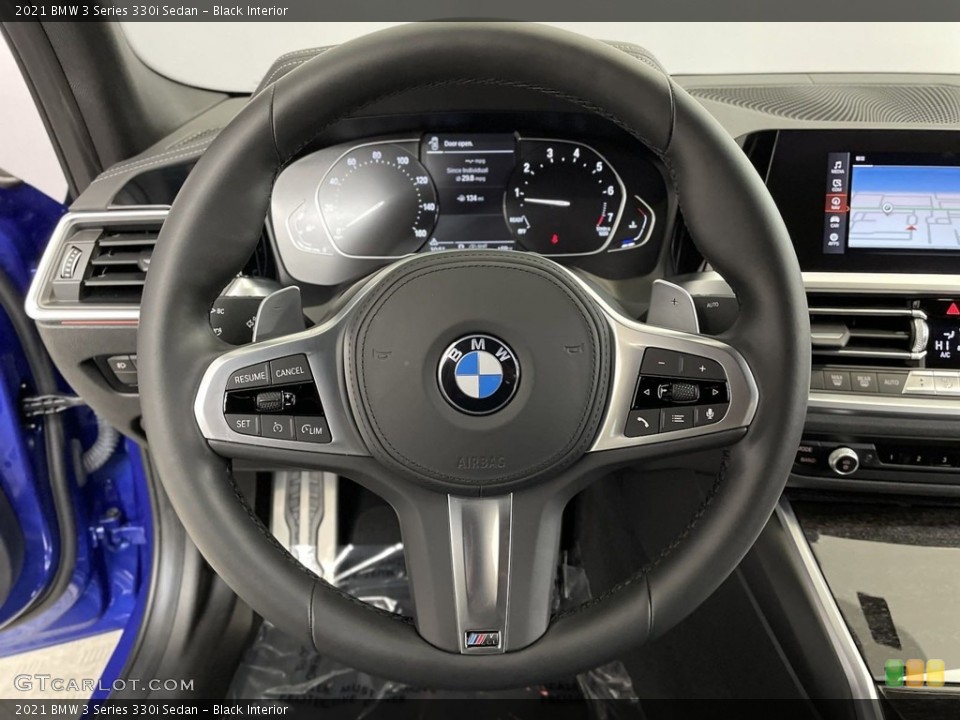 Black Interior Steering Wheel for the 2021 BMW 3 Series 330i Sedan #146636818