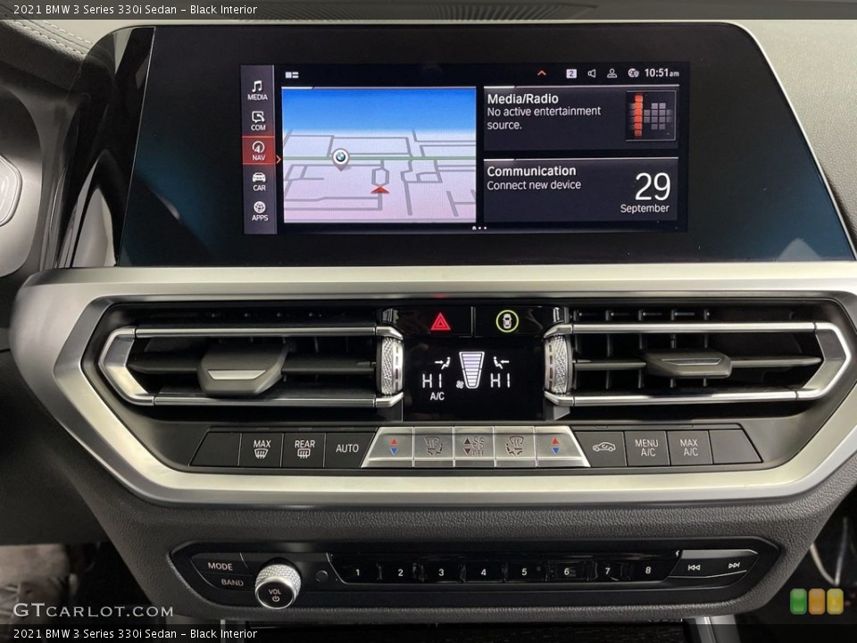 Black Interior Controls for the 2021 BMW 3 Series 330i Sedan #146636920