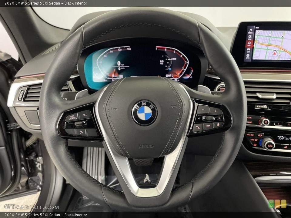 Black Interior Steering Wheel for the 2020 BMW 5 Series 530i Sedan #146637535