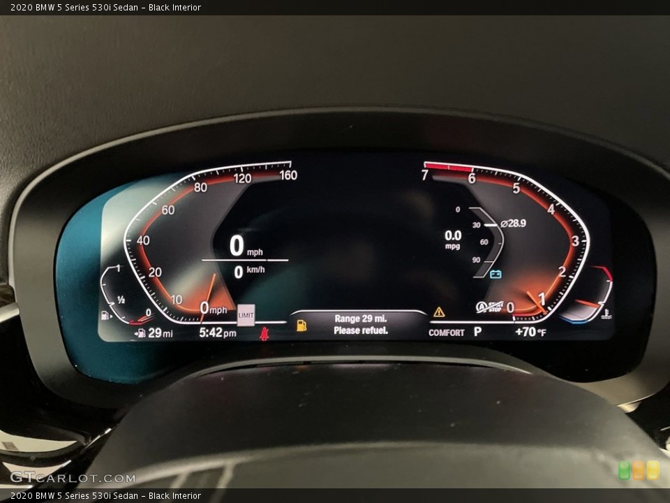 Black Interior Gauges for the 2020 BMW 5 Series 530i Sedan #146637586