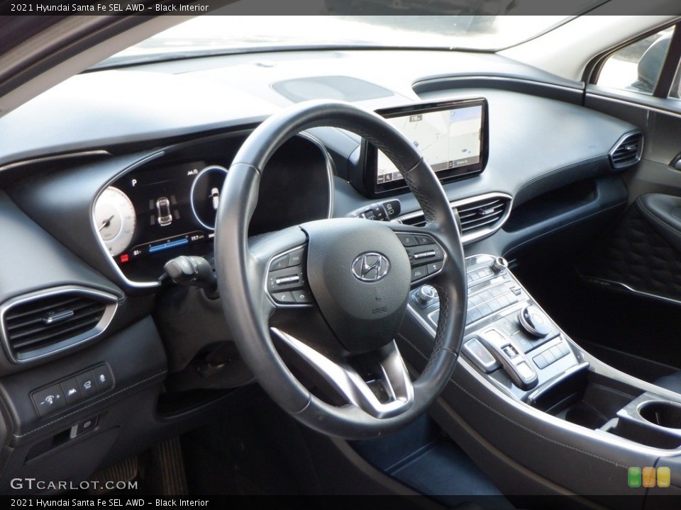 Black Interior Dashboard for the 2021 Hyundai Santa Fe SEL AWD #146638276