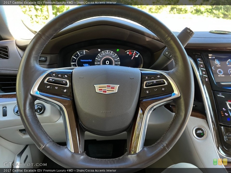 Shale/Cocoa Accents Interior Steering Wheel for the 2017 Cadillac Escalade ESV Premium Luxury 4WD #146638618