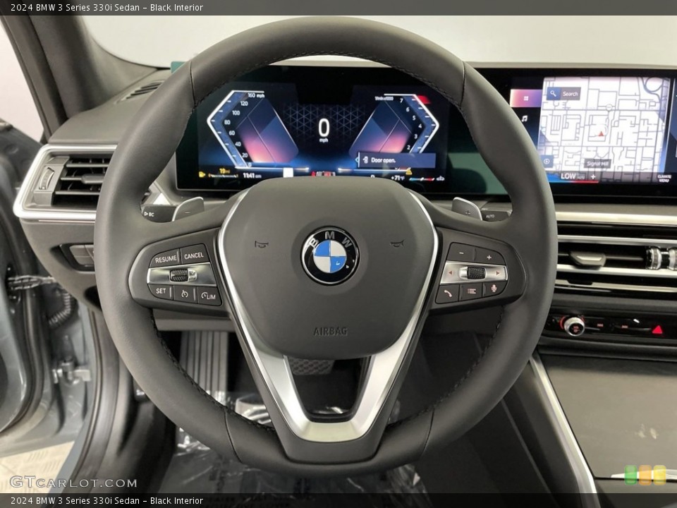 Black Interior Steering Wheel for the 2024 BMW 3 Series 330i Sedan #146639011