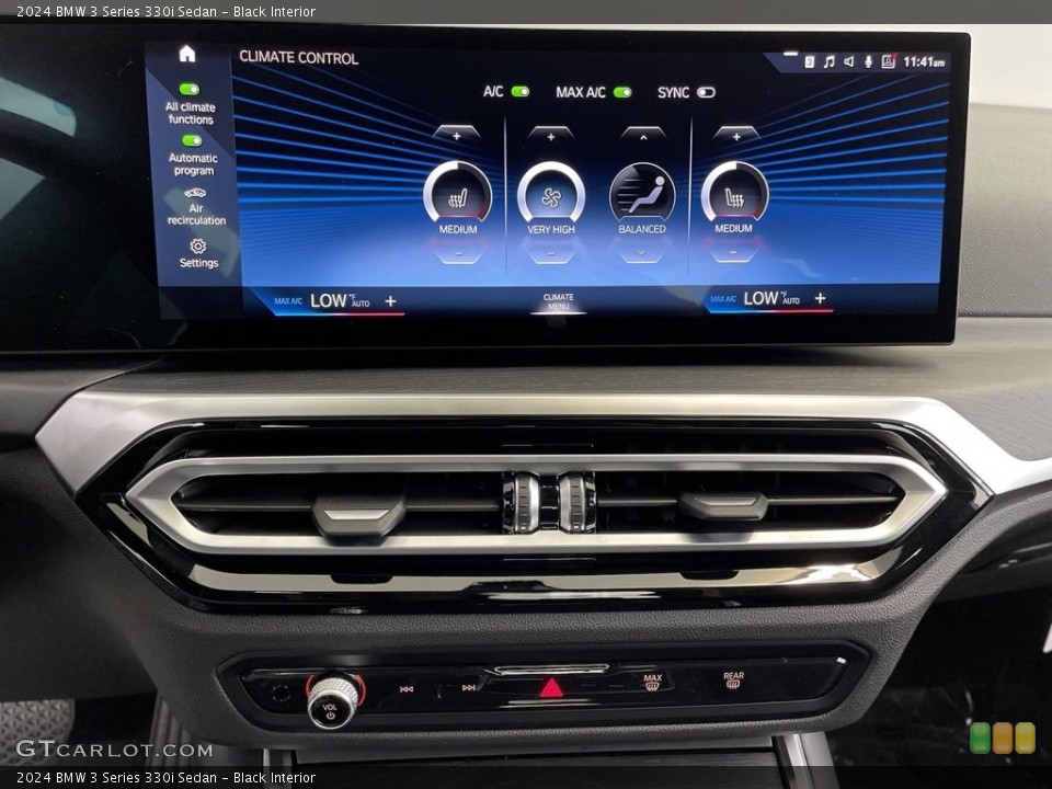 Black Interior Controls for the 2024 BMW 3 Series 330i Sedan #146639167
