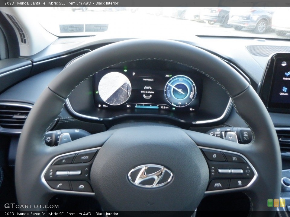 Black Interior Steering Wheel for the 2023 Hyundai Santa Fe Hybrid SEL Premium AWD #146639632