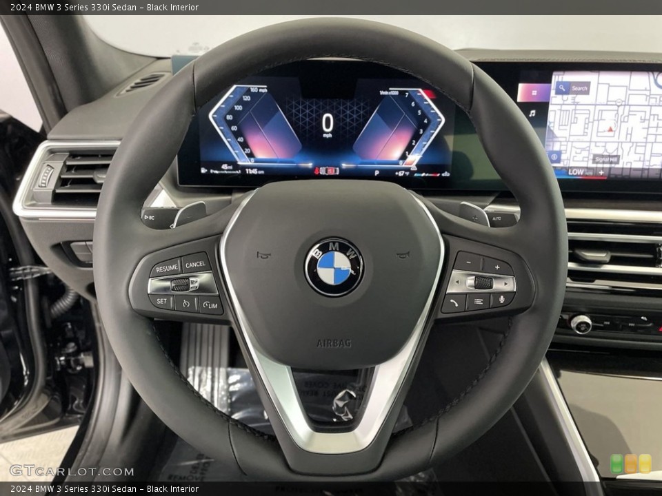Black Interior Steering Wheel for the 2024 BMW 3 Series 330i Sedan #146639650