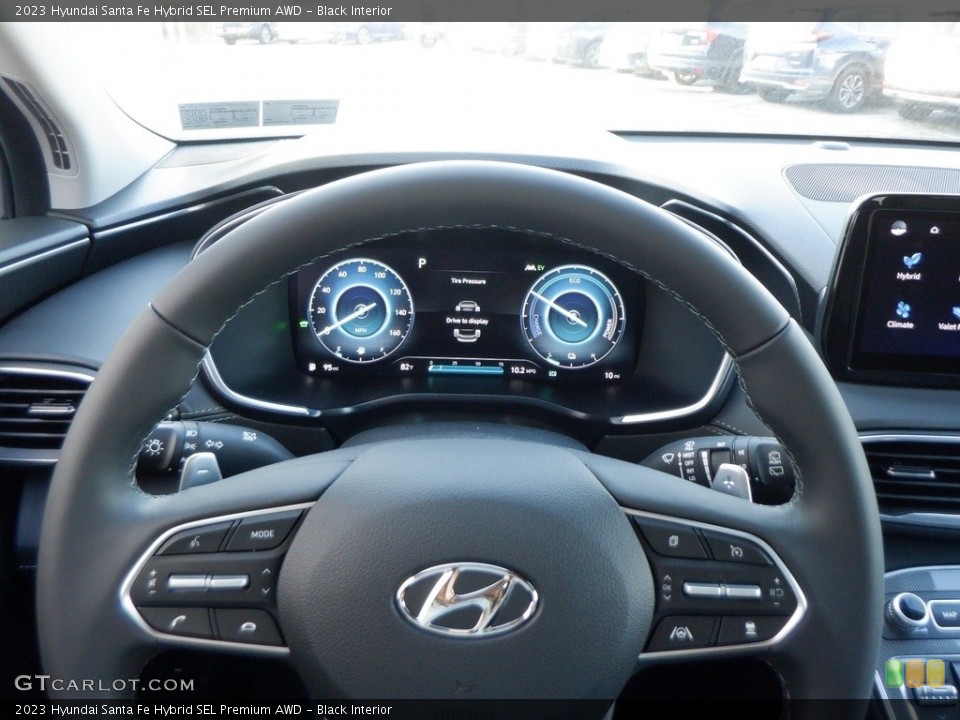 Black Interior Steering Wheel for the 2023 Hyundai Santa Fe Hybrid SEL Premium AWD #146639677