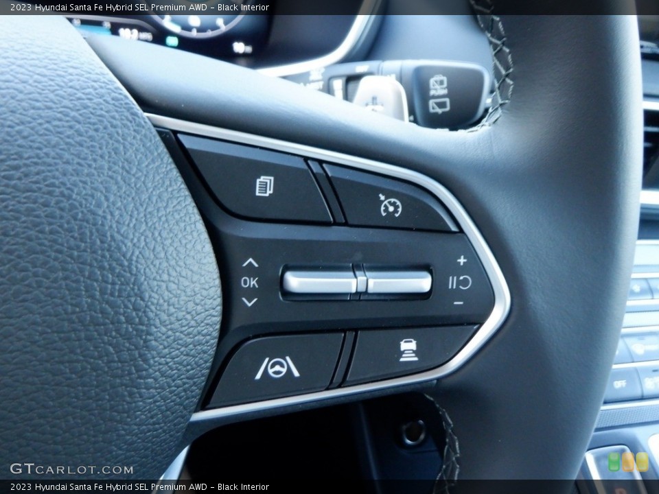 Black Interior Steering Wheel for the 2023 Hyundai Santa Fe Hybrid SEL Premium AWD #146639716