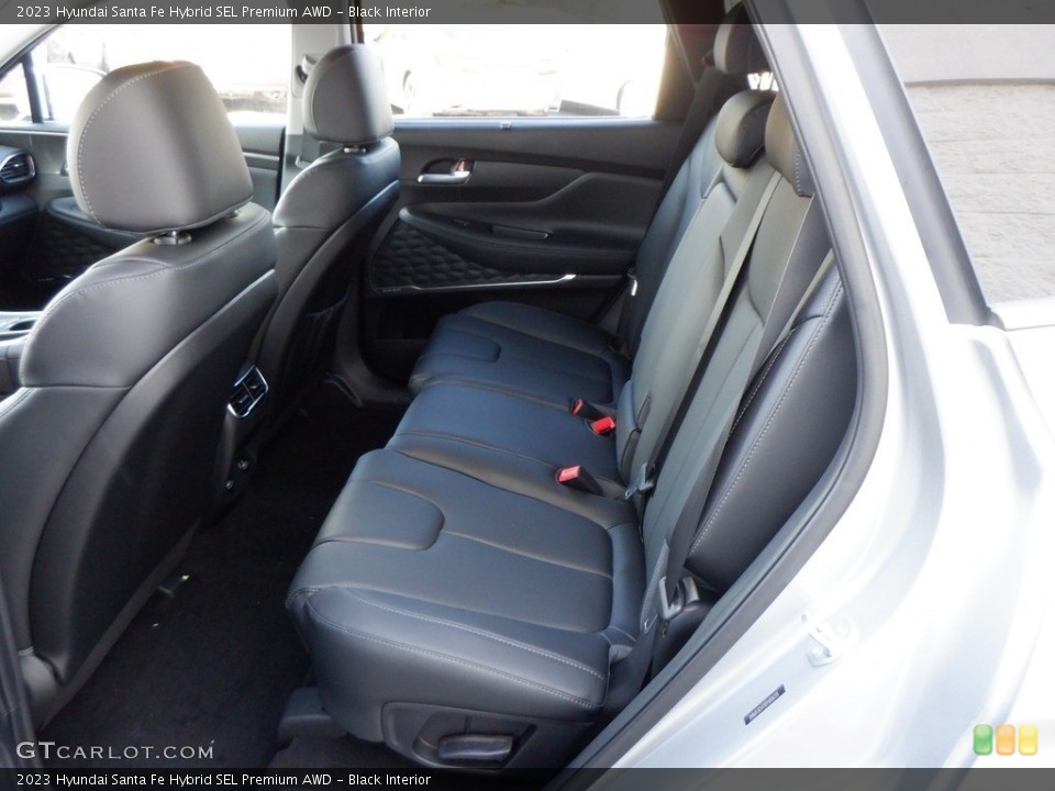 Black Interior Rear Seat for the 2023 Hyundai Santa Fe Hybrid SEL Premium AWD #146639734