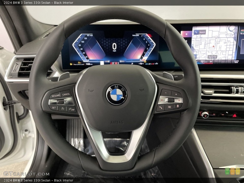 Black Interior Steering Wheel for the 2024 BMW 3 Series 330i Sedan #146640097