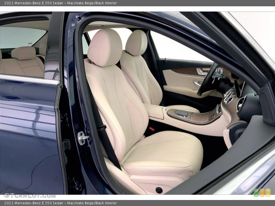 Macchiato Beige/Black Interior Front Seat for the 2021 Mercedes-Benz E 350 Sedan #146640164