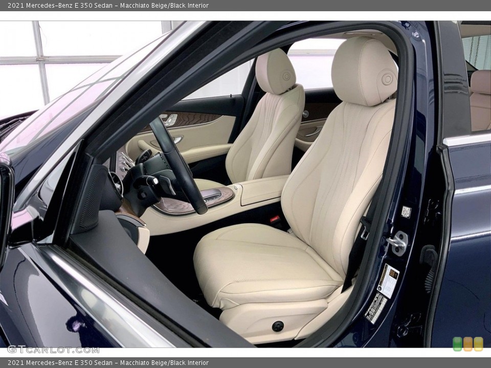 Macchiato Beige/Black Interior Front Seat for the 2021 Mercedes-Benz E 350 Sedan #146640418