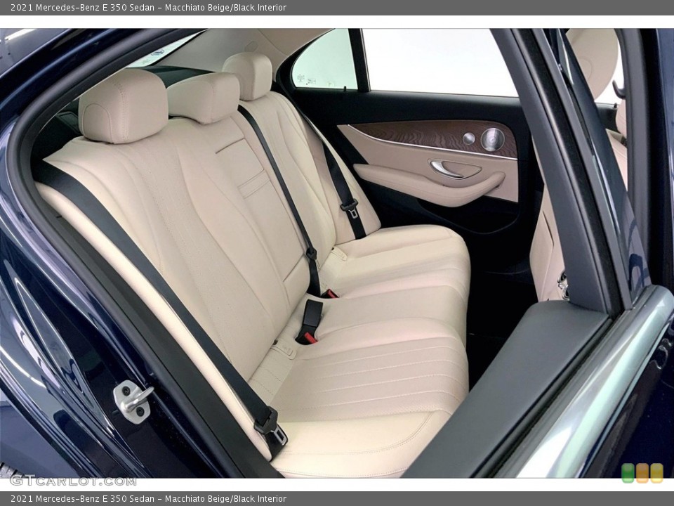 Macchiato Beige/Black Interior Rear Seat for the 2021 Mercedes-Benz E 350 Sedan #146640439