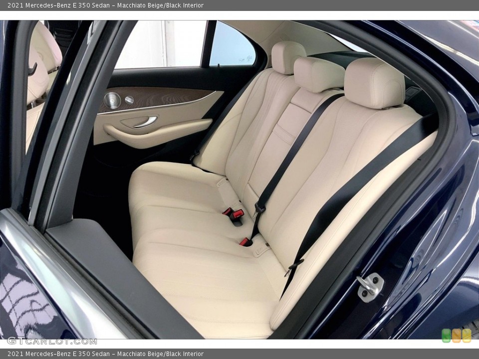 Macchiato Beige/Black Interior Rear Seat for the 2021 Mercedes-Benz E 350 Sedan #146640460