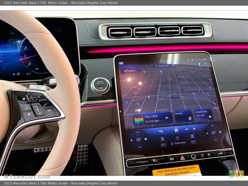 Macchiato/Magma Grey Interior Navigation for the 2023 Mercedes-Benz S 580 4Matic Sedan #146642584