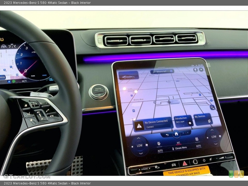 Black Interior Navigation for the 2023 Mercedes-Benz S 580 4Matic Sedan #146642653
