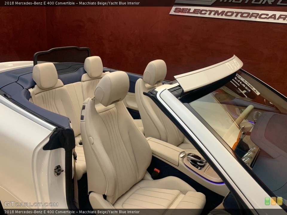 Macchiato Beige/Yacht Blue Interior Front Seat for the 2018 Mercedes-Benz E 400 Convertible #146643931