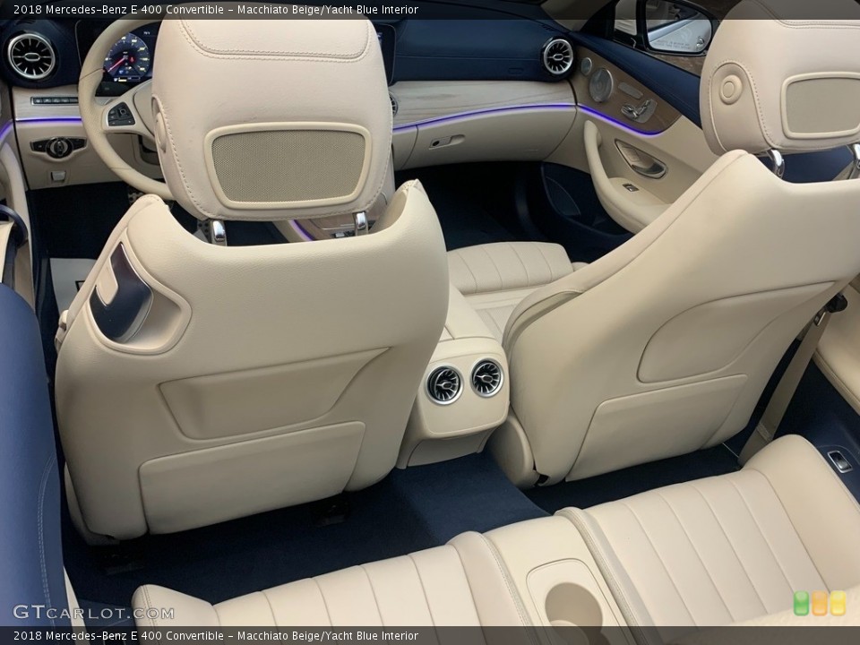 Macchiato Beige/Yacht Blue Interior Rear Seat for the 2018 Mercedes-Benz E 400 Convertible #146643934