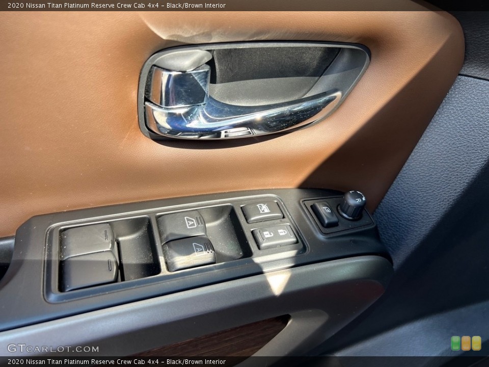 Black/Brown Interior Door Panel for the 2020 Nissan Titan Platinum Reserve Crew Cab 4x4 #146645759