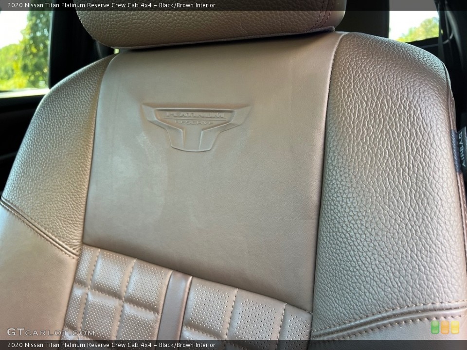 Black/Brown Interior Front Seat for the 2020 Nissan Titan Platinum Reserve Crew Cab 4x4 #146645783