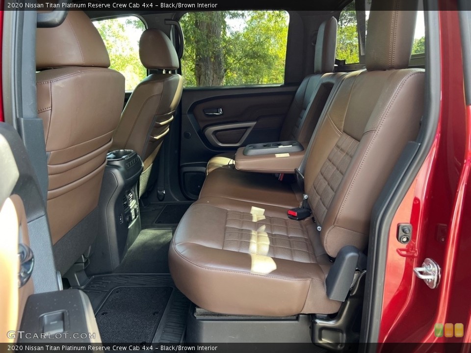 Black/Brown Interior Rear Seat for the 2020 Nissan Titan Platinum Reserve Crew Cab 4x4 #146645810