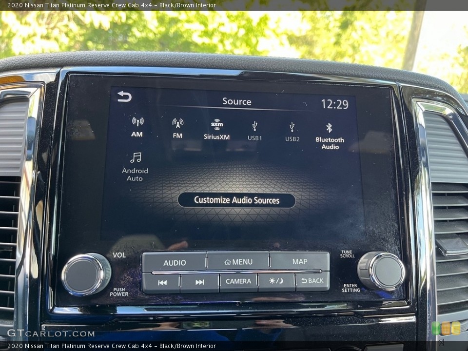 Black/Brown Interior Controls for the 2020 Nissan Titan Platinum Reserve Crew Cab 4x4 #146645996