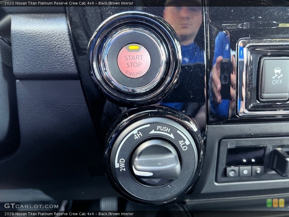 Black/Brown Interior Controls for the 2020 Nissan Titan Platinum Reserve Crew Cab 4x4 #146646100