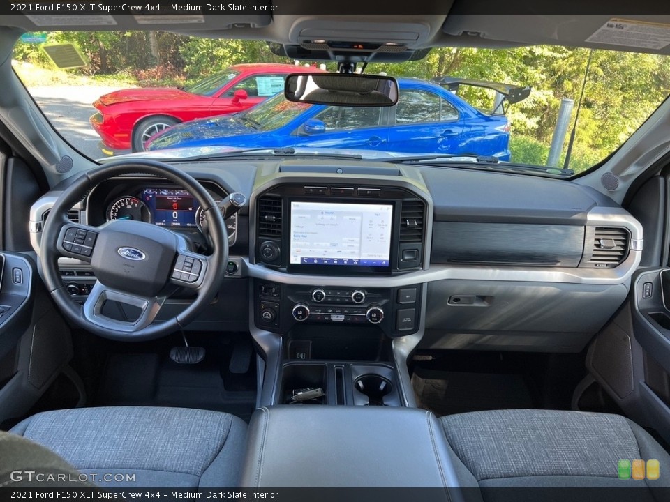 Medium Dark Slate Interior Dashboard for the 2021 Ford F150 XLT SuperCrew 4x4 #146646528