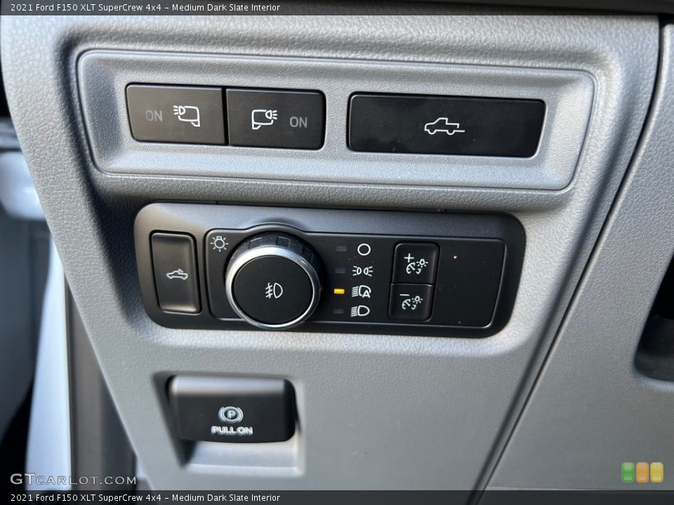 Medium Dark Slate Interior Controls for the 2021 Ford F150 XLT SuperCrew 4x4 #146646678
