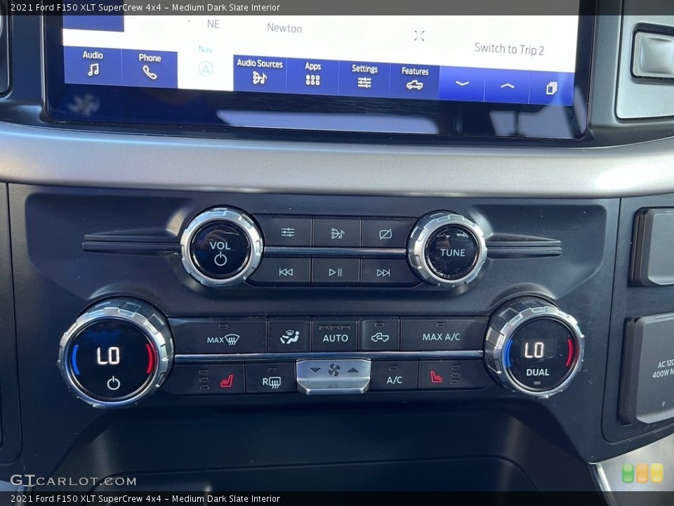 Medium Dark Slate Interior Controls for the 2021 Ford F150 XLT SuperCrew 4x4 #146646818