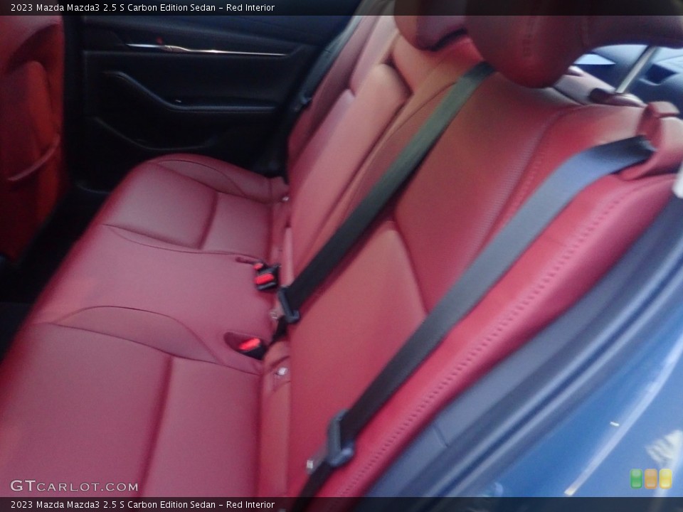 Red Interior Rear Seat for the 2023 Mazda Mazda3 2.5 S Carbon Edition Sedan #146649285