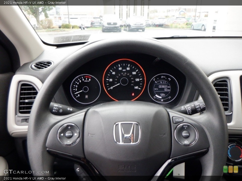 Gray Interior Steering Wheel for the 2021 Honda HR-V LX AWD #146650263