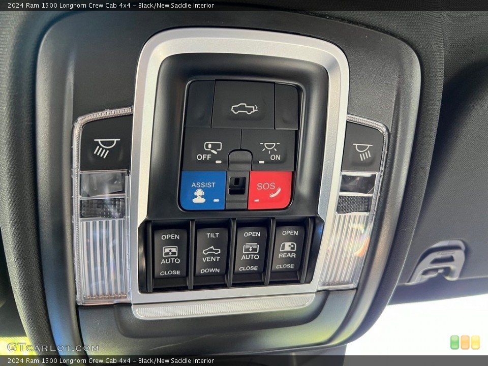 Black/New Saddle Interior Controls for the 2024 Ram 1500 Longhorn Crew Cab 4x4 #146650602