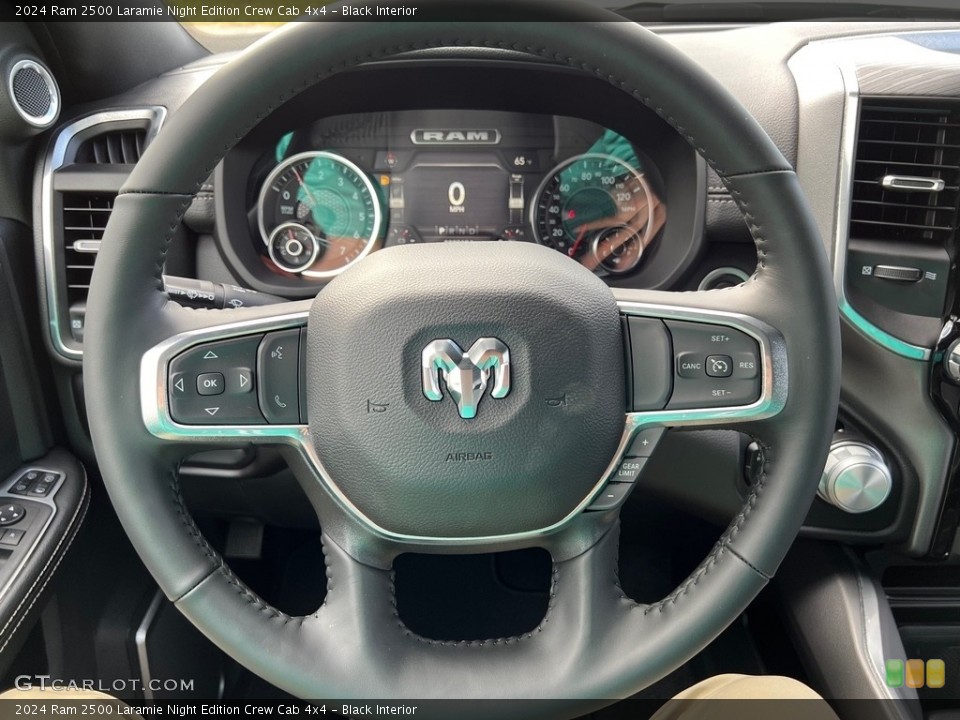 Black Interior Steering Wheel for the 2024 Ram 2500 Laramie Night Edition Crew Cab 4x4 #146651061
