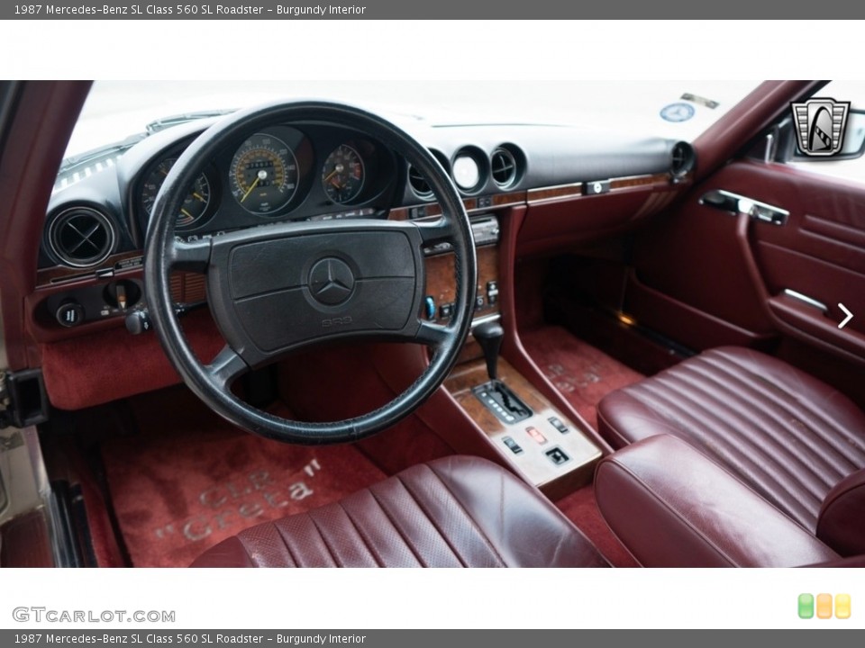 Burgundy Interior Photo for the 1987 Mercedes-Benz SL Class 560 SL Roadster #146651865