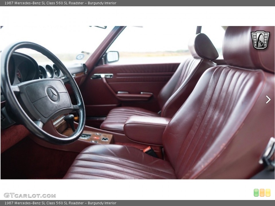 Burgundy Interior Front Seat for the 1987 Mercedes-Benz SL Class 560 SL Roadster #146651877