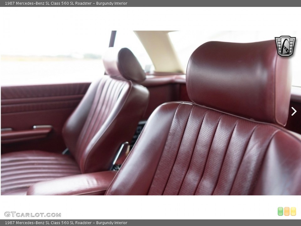 Burgundy Interior Front Seat for the 1987 Mercedes-Benz SL Class 560 SL Roadster #146651913