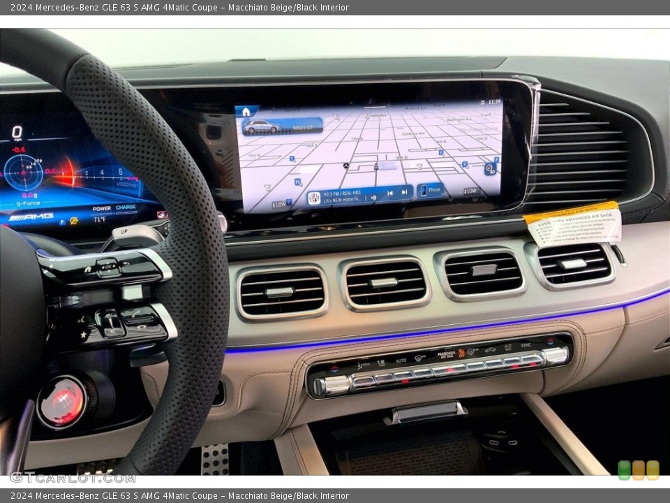 Macchiato Beige/Black Interior Controls for the 2024 Mercedes-Benz GLE 63 S AMG 4Matic Coupe #146652775
