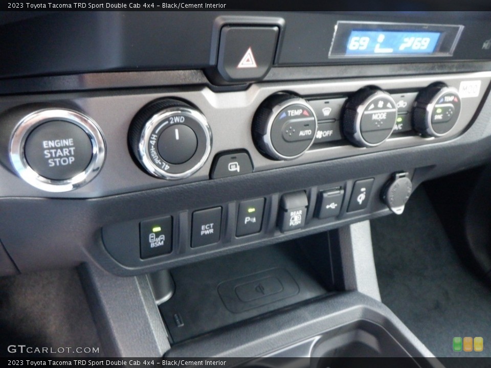 Black/Cement Interior Controls for the 2023 Toyota Tacoma TRD Sport Double Cab 4x4 #146653084